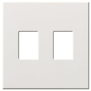 Lutron NT-EE-FB-WH Nova T Small Control Screwless 2 Gang Wallplate Fins Broken, White