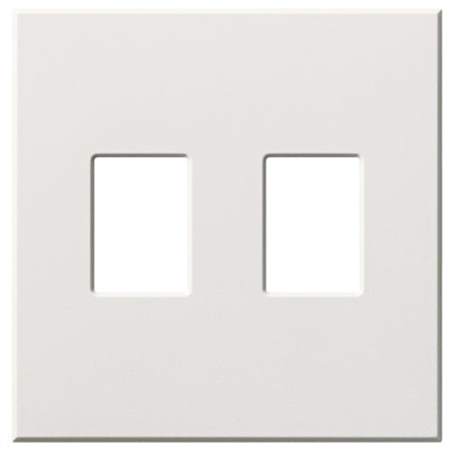 Lutron NT-EE-FB-WH Nova T Small Control Screwless 2 Gang Wallplate Fins Broken, White