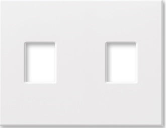 Lutron NT-OO-NFB-IV Nova T, 2-Gang Wallplate, For Homework Vareo Dimmers & Switches, No Fins Broken in Ivory, Matte Finish