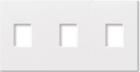 Lutron NT-OOO-NFB-AL Nova T, 3-gang Wallplate, For Homework Vareo Dimmers & Switches, No Fins Broken in Almond, Matte Finish