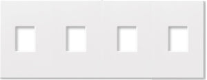 Lutron NT-OOOO-NFB-AL Nova T, 4-gang Wallplate, For Homework Vareo Dimmers & Switches, No Fins Broken in Almond, Matte Finish