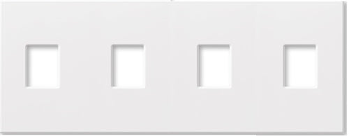 Lutron NT-OOOO-NFB-BE Nova T, 4-gang Wallplate, For Homework Vareo Dimmers & Switches, No Fins Broken in Beige, Matte Finish