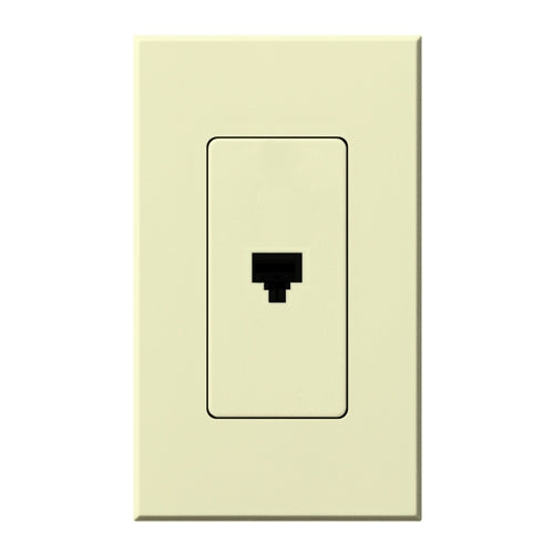 Lutron NT-PJ-AL Nova T, Single Telephone Jack, 6-Conductor, RJ11 in Almond, Matte Finish