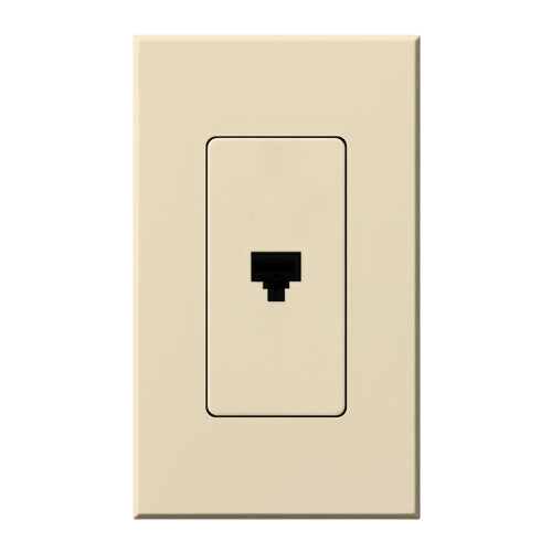 Lutron NT-PJ-BE Nova T, Single Telephone Jack, 6-Conductor, RJ11 in Beige, Matte Finish