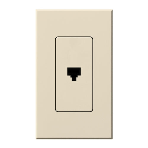 Lutron NT-PJ-LA Nova T, Single Telephone Jack, 6-Conductor, RJ11 in Light Almond, Matte Finish