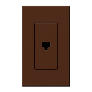 Lutron NT-PJ-SI Nova T, Single Telephone Jack, 6-Conductor, RJ11 in Sienna, Matte Finish