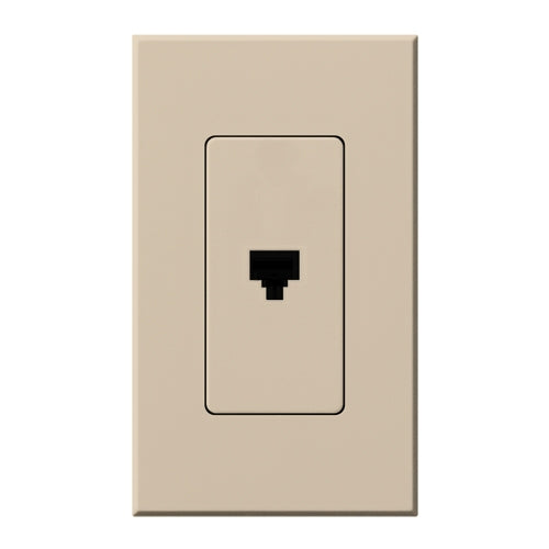 Lutron NT-PJ-TP Nova T, Single Telephone Jack, 6-Conductor, RJ11 in Taupe, Matte Finish