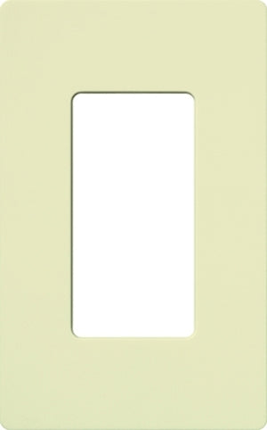 Lutron NT-R3-FB-AL Nova T Screwless 1 Gang Wallplate Decora Opening, Fins Broken, in Almond, Matte Finish