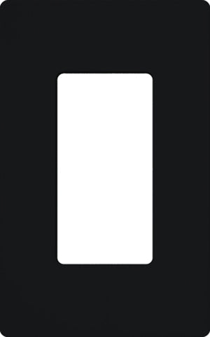 Lutron NT-R3-FB-BL Nova T Screwless 1 Gang Wallplate Decora Opening, Fins Broken, in Black, Matte Finish