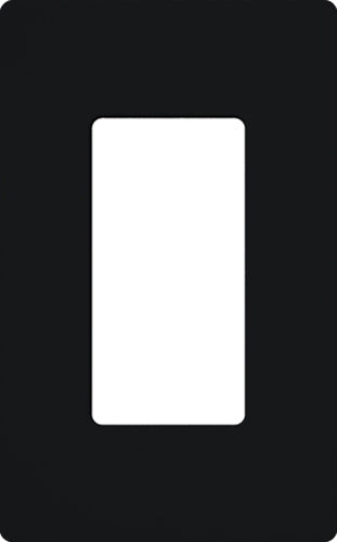 Lutron NT-R3-FB-BL Nova T Screwless 1 Gang Wallplate Decora Opening, Fins Broken, in Black, Matte Finish