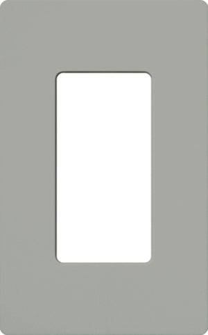 Lutron NT-R3-FB-GR Nova T Screwless 1 Gang Wallplate Decora Opening, Fins Broken, in Gray, Matte Finish