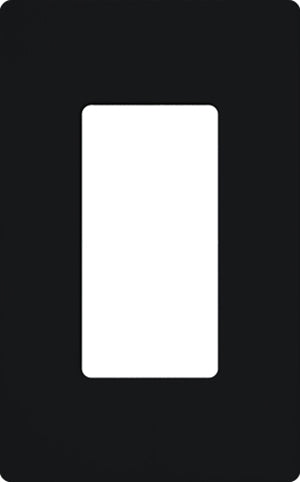 Lutron NT-R3-NFB-BL Nova T Screwless 1 Gang Wallplate Decora Opening, No Fins Broken, in Black, Matte Finish