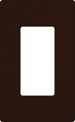 Lutron NT-R3-NFB-BR Nova T Screwless 1 Gang Wallplate Decora Opening, No Fins Broken, in Brown, Matte Finish