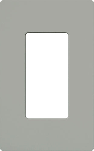 Lutron NT-R3-NFB-GR Nova T Screwless 1 Gang Wallplate Decora Opening, No Fins Broken, in Gray, Matte Finish