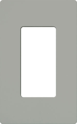 Lutron NT-R3-NFB-GR Nova T Screwless 1 Gang Wallplate Decora Opening, No Fins Broken, in Gray, Matte Finish