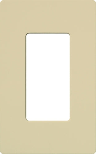 Lutron NT-R3-NFB-IV Nova T Screwless 1 Gang Wallplate Decora Opening, No Fins Broken, in Ivory, Matte Finish
