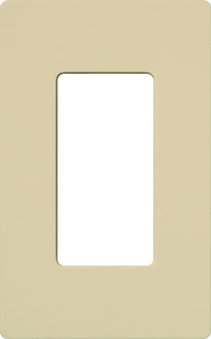 Lutron NT-R3-NFB-IV Nova T Screwless 1 Gang Wallplate Decora Opening, No Fins Broken, in Ivory, Matte Finish