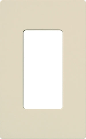 Lutron NT-R3-NFB-LA Nova T Screwless 1 Gang Wallplate Decora Opening, No Fins Broken, in Light Almond, Matte Finish