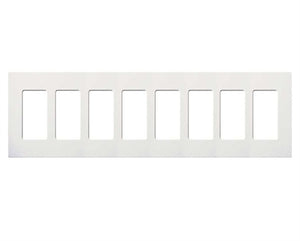 Lutron NT-R3R3R3R3R3R3R3R3-FB-SN Nova T Screwless 8 Gang Wallplate Decora Opening, Fins Broken, in Satin Nickel, Special Metal Finish