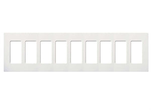 Lutron NT-R3R3R3R3R3R3R3R3R3-FB-BB Nova T Screwless 9 Gang Wallplate Decora Opening, Fins Broken, in Bright Brass, Metal Finish