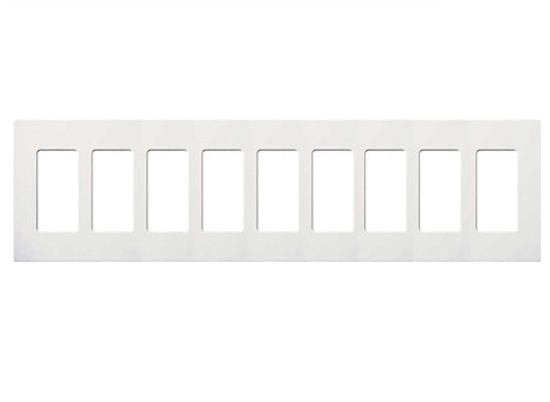 Lutron NT-R3R3R3R3R3R3R3R3R3-FB-CLA Nova T Screwless 9 Gang Wallplate Decora Opening, Fins Broken, in Clear Anodized, Aluminum Finish