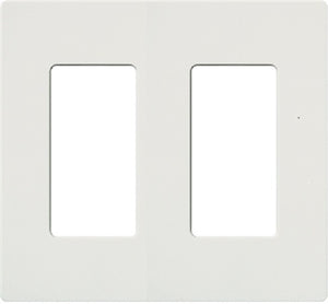 Lutron NT-R3B3-FB-WH Nova T Screwless 2 Gang Wallplate, Fins Broken, in White, Matte Finish