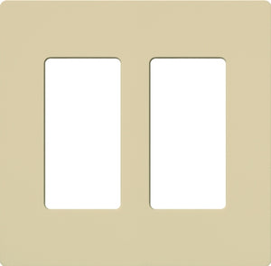 Lutron NT-R3R3-FB-IV Nova T Screwless 2 Gang Wallplate Decora Opening, Fins Broken, in Ivory, Matte Finish