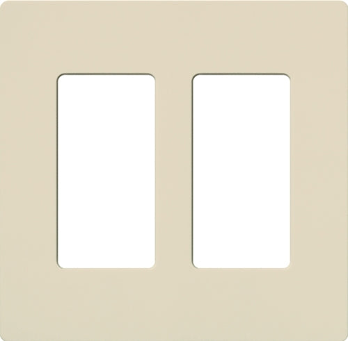 Lutron NT-R3R3-FB-LA Nova T Screwless 2 Gang Wallplate Decora Opening, Fins Broken, in Light Almond, Matte Finish