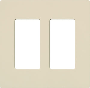 Lutron NT-R3R3-FB-LA Nova T Screwless 2 Gang Wallplate Decora Opening, Fins Broken, in Light Almond, Matte Finish