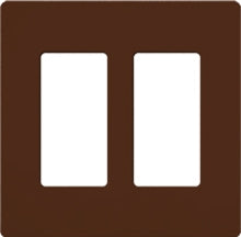 Lutron NT-R3R3-FB-SI Nova T Screwless 2 Gang Wallplate Decora Opening, Fins Broken, in Sienna, Matte Finish