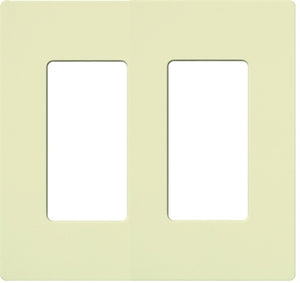 Lutron NT-R3R3-NFB-AL Nova T Screwless 2 Gang Wallplate Decora Opening, No Fins Broken, in Almond, Matte Finish