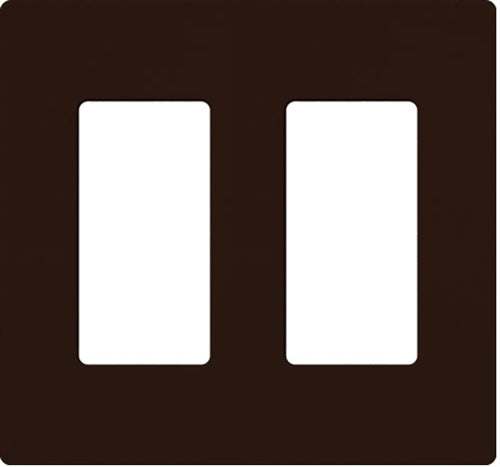 Lutron NT-R3R3-NFB-BR Nova T Screwless 2 Gang Wallplate Decora Opening, No Fins Broken, in Brown, Matte Finish