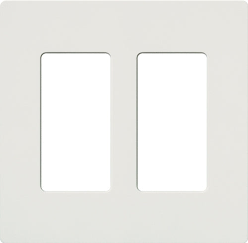 Lutron NT-R3R3-NFB-WH Nova T Screwless 2 Gang Wallplate Decora Opening, No Fins Broken, in White, Matte Finish