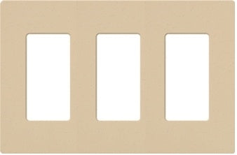 Lutron NT-R3R3R3-FB-BE Nova T Screwless 3 Gang Wallplate Decora Opening, Fins Broken, in Beige, Matte Finish