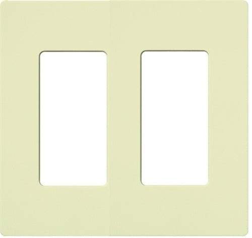 Lutron NT-R3R3R3-NFB-AL Nova T Screwless 3 Gang Wallplate Decora Opening, No Fins Broken, in Almond, Matte Finish
