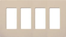 Lutron NT-R3R3R3R3-NFB-TP Nova T Screwless 4 Gang Wallplate Decora Opening, No Fins Broken, in Taupe, Matte Finish