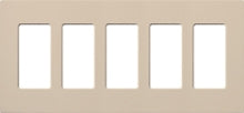 Lutron NT-R3R3R3R3R3-FB-TP Nova T Screwless 5 Gang Wallplate Decora Opening, Fins Broken, in Taupe, Matte Finish