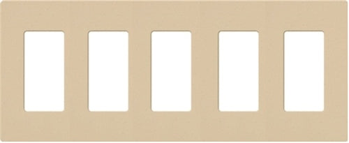 Lutron NT-R3R3R3R3R3-NFB-BE Nova T Screwless 5 Gang Wallplate Decora Opening, No Fins Broken, in Beige, Matte Finish