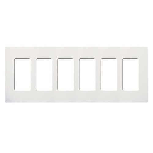 Lutron NT-R3R3R3R3R3R3-FB-SB Nova T Screwless 6 Gang Wallplate Decora Opening, Fins Broken, in Satin Brass, Metal Finish
