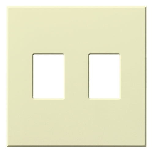 Lutron NT-SS-FB-AL Nova T Screwless 2 Gang Wallplate Decora Opening in Almond, Matte Finish