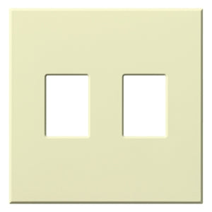 Lutron NT-SS-FB-AL Nova T Screwless 2 Gang Wallplate Decora Opening in Almond, Matte Finish