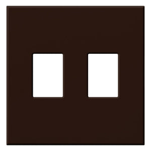 Lutron NT-SS-FB-BR Nova T Screwless 2 Gang Wallplate Decora Opening in Brown, Matte Finish