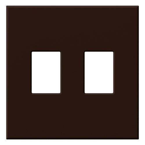 Lutron NT-SS-FB-BR Nova T Screwless 2 Gang Wallplate Decora Opening in Brown, Matte Finish