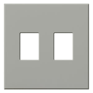 Lutron NT-SS-FB-GR Nova T Screwless 2 Gang Wallplate Decora Opening in Gray, Matte Finish