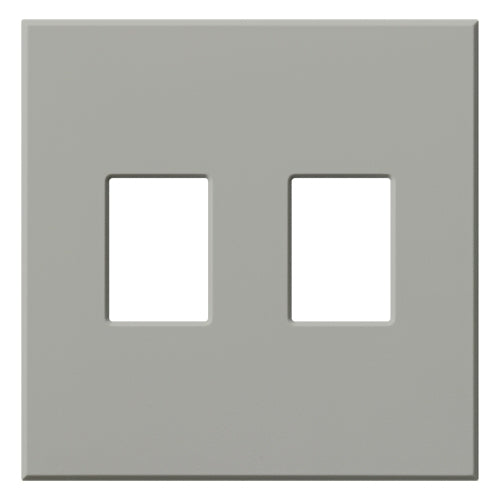 Lutron NT-SS-FB-GR Nova T Screwless 2 Gang Wallplate Decora Opening in Gray, Matte Finish