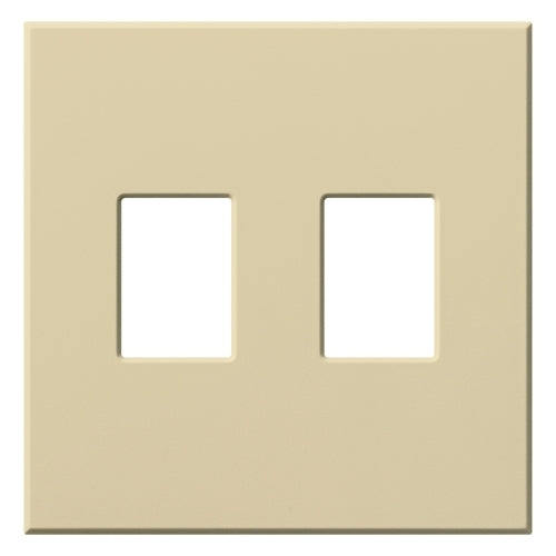 Lutron NT-SS-FB-IV Nova T Screwless 2 Gang Wallplate Decora Opening in Ivory, Matte Finish