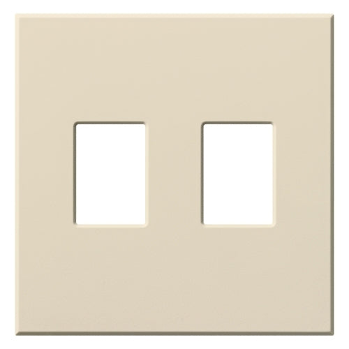Lutron NT-SS-FB-LA Nova T Screwless 2 Gang Wallplate Decora Opening in Light Almond, Matte Finish