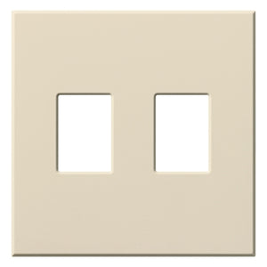 Lutron NT-SS-FB-LA Nova T Screwless 2 Gang Wallplate Decora Opening in Light Almond, Matte Finish