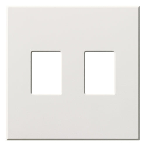 Lutron NT-SS-FB-WH Nova T Screwless 2 Gang Wallplate Decora Opening in White, Matte Finish
