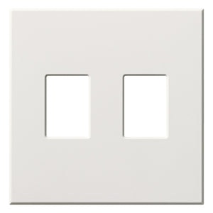 Lutron NT-SS-FB-WH Nova T Screwless 2 Gang Wallplate Decora Opening in White, Matte Finish